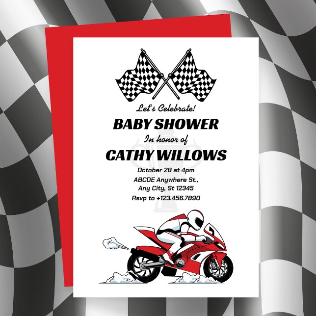 Invitation Baby shower Motorbike (Créateur téléchargé)