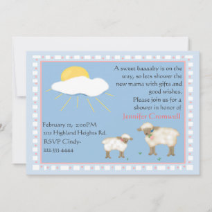 Invitation baby shower mouton