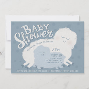 Invitation Baby Shower Mouton et Agneau Mignons   Animal de F