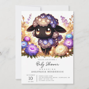 Invitation Baby shower mouton majestueux