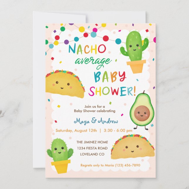 Invitation Baby shower moyenne NACHO (Devant)
