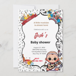 Invitation Baby shower musicien