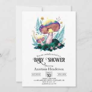 Invitation Baby shower mystique de champignons magiques