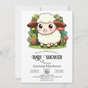 Invitation Baby shower mystique de moutons