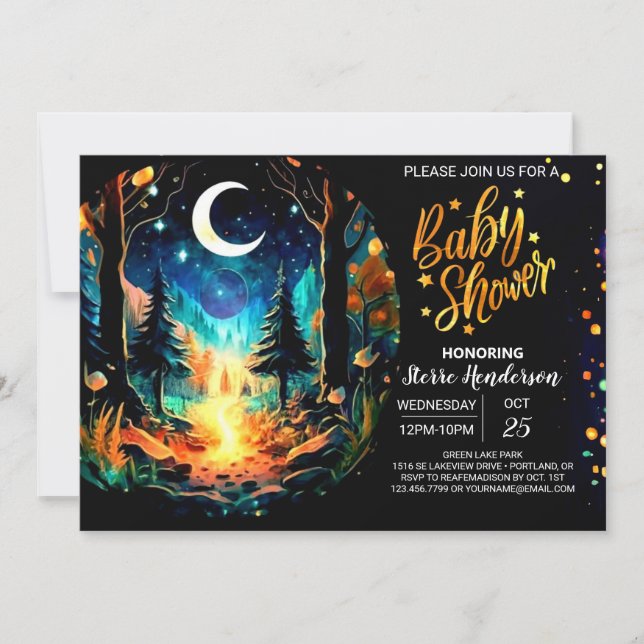 Invitation Baby shower mystique Grove Boho (Devant)