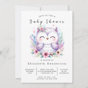 Invitation Baby shower Nature Online Owl