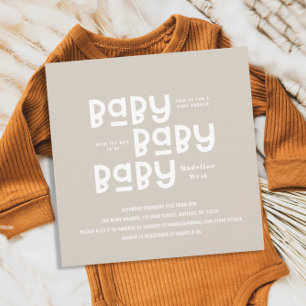 Invitation Baby shower naturel moderne minimal neutre genre