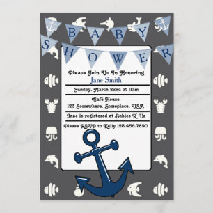 Invitation Baby shower Nautical Boy