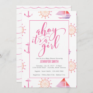 Invitation Baby shower Nautical Girl