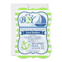 Baby shower nautique; Lime vert et bleu