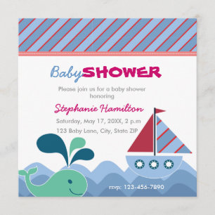 Invitation Baby shower nautique personnalisé