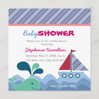 Invitation Baby shower nautique personnalisé
