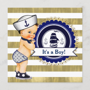 Invitation Baby shower nautique Sailor Boy