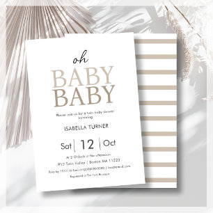 Invitation Baby shower Neutral Unisex Twins