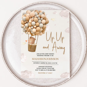 Invitation Baby shower neutre à air chaud vers le haut et ver