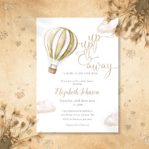 Invitation Baby shower Neutre À Ballons À Air Chaud Vers Le H