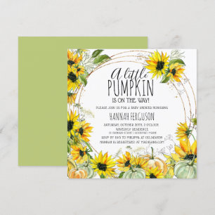 Invitation Baby shower neutre Citrouille de tournesol