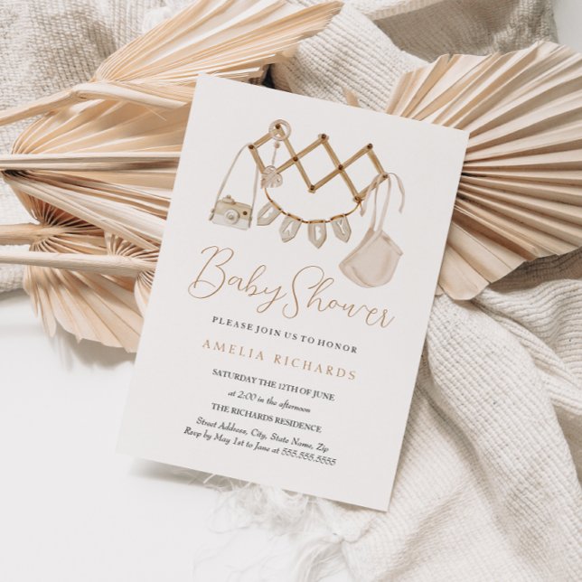 Invitation Baby shower neutre de Boho (Créateur téléchargé)