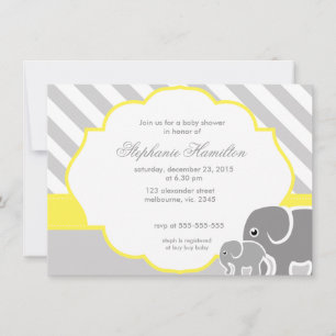 Invitation baby shower neutre de citron gris