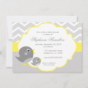Invitation baby shower neutre de citron gris