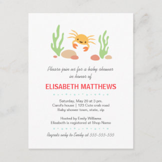 Invitation baby shower neutre de Cute kawaii et d'algues