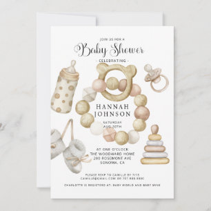 Invitation Baby shower neutre de genre Boho