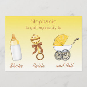 Invitation Baby shower neutre de genre de petit pain de