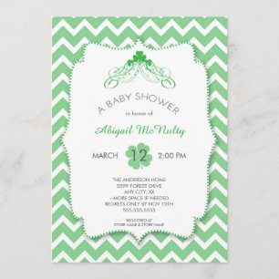 Invitation Baby shower neutre de la Saint Patrick
