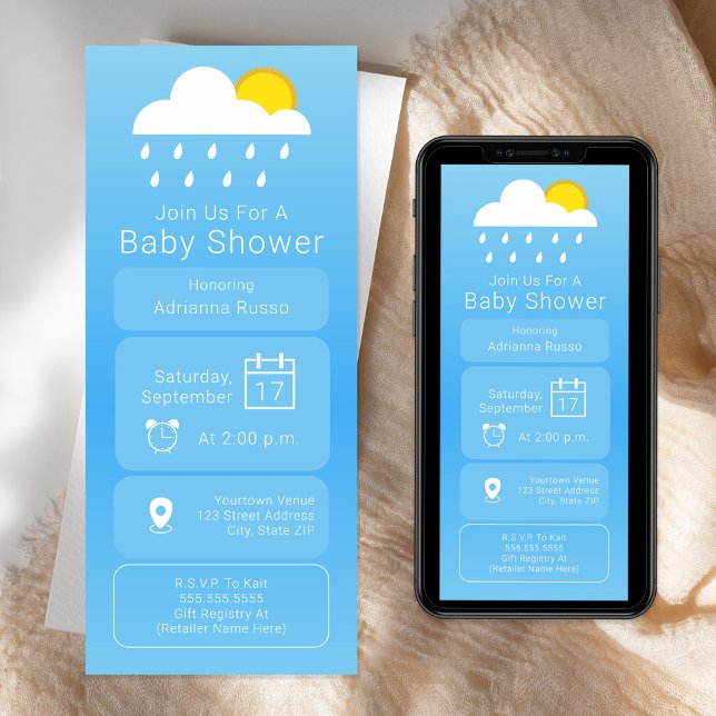 Invitation Baby shower neutre de l'application météo (Créateur téléchargé)