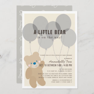 Invitation Baby shower neutre de l'ours en peluche