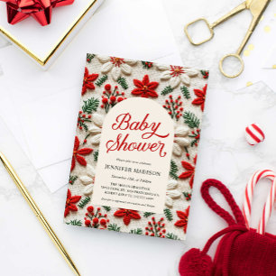 Invitation Baby shower neutre de Noël