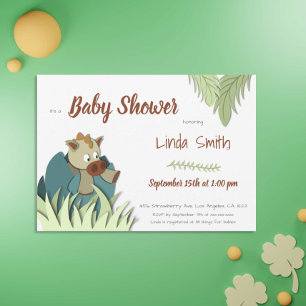 Invitation Baby shower neutre d'éclosion de dinosaures de la 