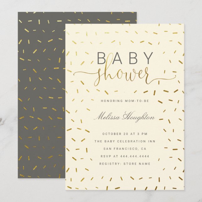 Invitation Baby shower neutre entre hommes et femmes pour l'o (Devant / Derrière)