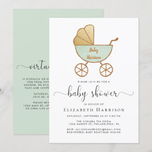Invitation Baby shower neutre entre les sexes avec option vir