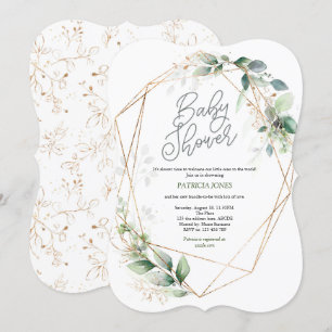 Invitation Baby shower neutre entre les sexes, moderne, verdu