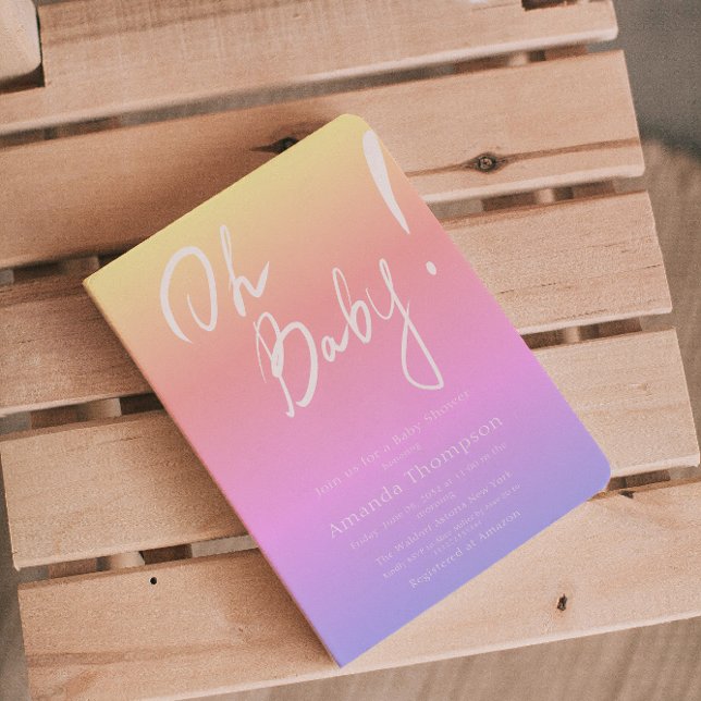 Invitation Baby shower neutre homme écrit main (Créateur téléchargé)