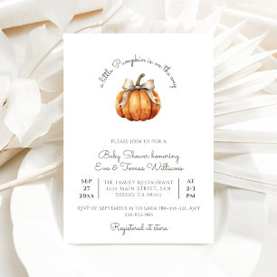 Invitation Baby shower neutre minimal de petit Citrouille