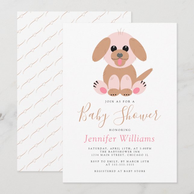 Invitation Baby shower neutre personnalisé simple (Devant / Derrière)