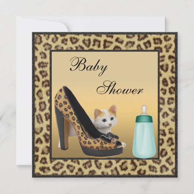 Invitation Baby shower neutre pour la texture de fourrure, de (Devant)