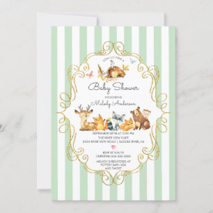 Invitation Baby shower neutre pour les animaux des bois