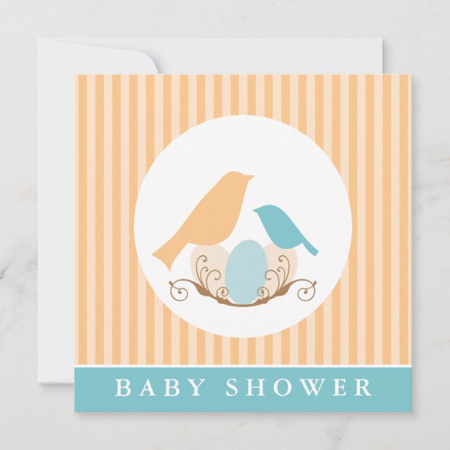 Invitation Baby shower neutre pour les oiseaux (Devant)