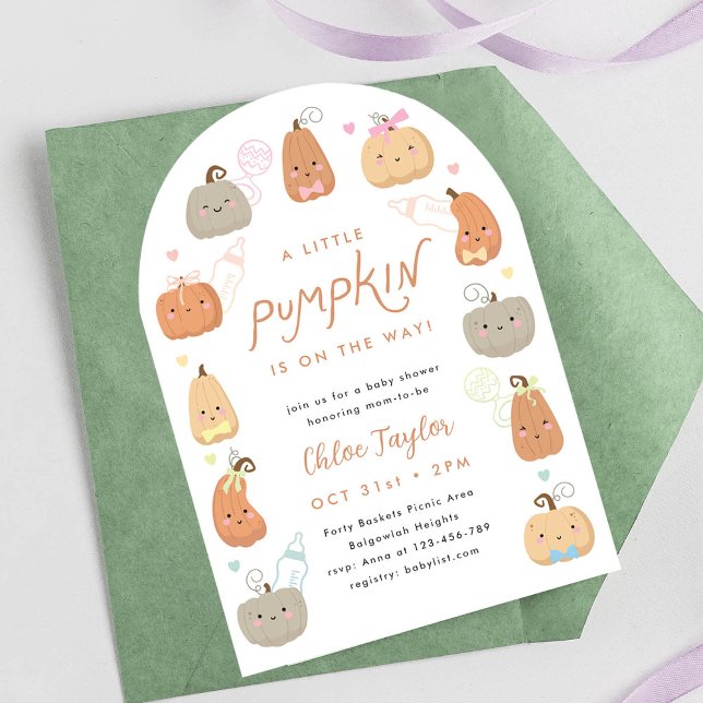 Invitation Baby shower neutre pour les petits Citrouilles (Créateur téléchargé)