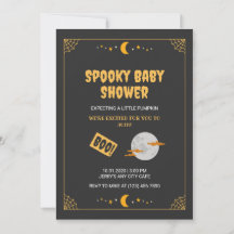 Baby shower noir Éffrayant Halloween Little Boo