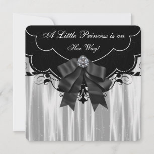 Invitation Baby-shower noir et blanc