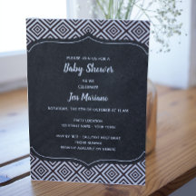 Invitation Baby shower noir et blanc