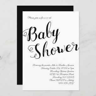 Invitation Baby shower noir et blanc Hommes et femmes Neutral