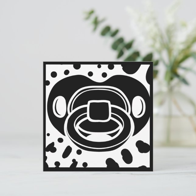 Invitation baby shower - Noir et Blanc- Pacifique (Debout devant)