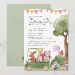 Invitation Baby shower Nounours de Woodland Drive-By
