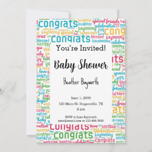 Invitation Baby shower Nouveau Bébé Félicitations