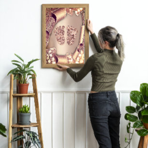 Invitation Baby shower Nouveau Garçon Pieds Glamor Rose Gold 